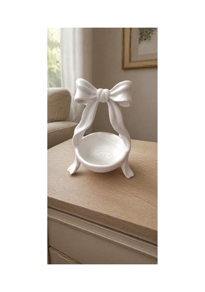 Fiyonk Detaylı Kahve Yanı Şekerlik 2'li Set Mini Sunumluk 3d Baskı Çok Renkli