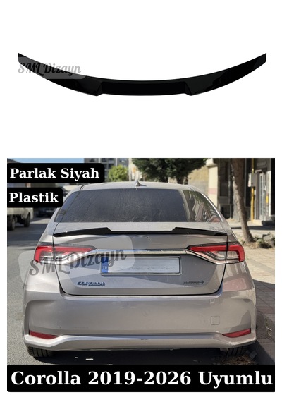 Toyota Corolla E210 2019-2026 Uyumlu M4 Tip Bagaj Üstü Spoiler - Parlak Siyah Piano Black Plastik