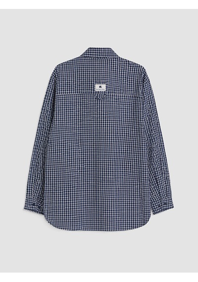 Lcw Modest Lacivert Ekose Oversize Kadın Gömlek