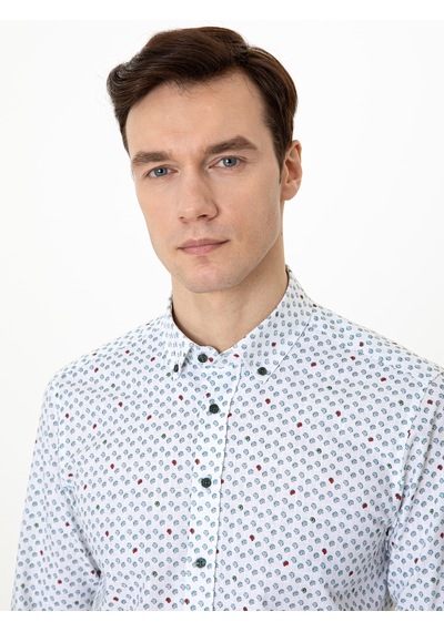 Cacharel Yeşil Slim Fit Uzun Kollu Gömlek