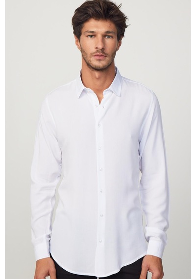Tudors Slim Fit Dar Kesim Uzun Kol Dökümlü Viskon Şık Erkek Beyaz Gömlek-26909-beyaz Beyaz Tudors Slim Fit Dar Kesim Uzun Kol Dökümlü Viskon Şık Erkek Beyaz Gömlek-26909-beyaz Beyaz