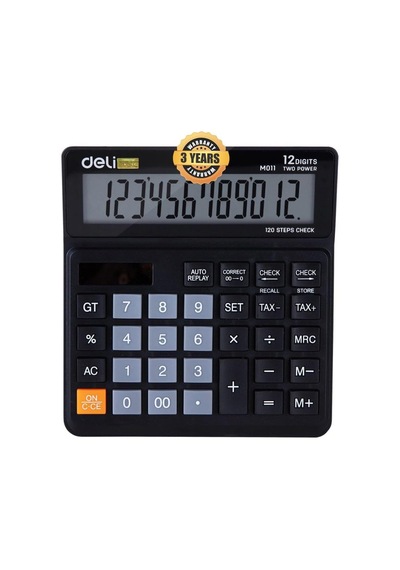 Hesap Makinesi 12 Digit Siyah Çok Renkli