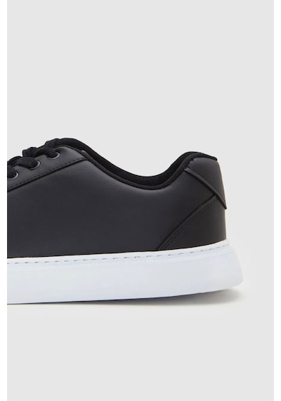 D's Damat 0EC09ORT0378 Kalın Beyaz Tabanlı Bağcıklı Erkek Sneaker Ayakkabı - Siyah