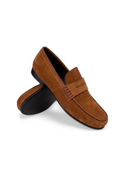 Deery Hakiki Süet Tarçın Rengi Loafer Erkek Ayakkabı Tarçın (539862117) Tarçın