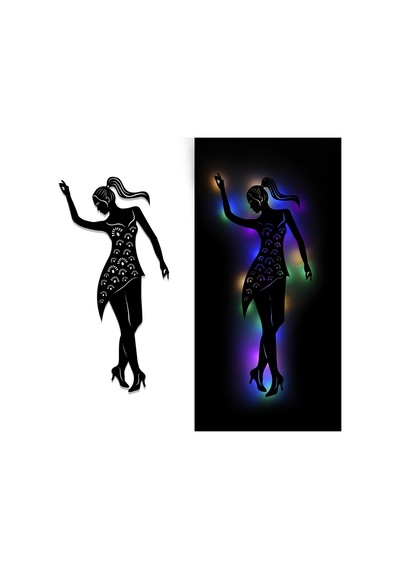 Led Işıklı Dans Temalı Tablo Helen Dekoratif Gece Lambası Çok Renkli - 737251295 Çok Renkli