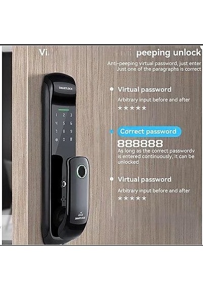 Bluetooth Biyometrik Parmak İzi Akıllı Kapı Kilidi
