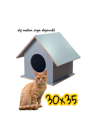 Ahşap Kedi Yuvası Dış Mekan Suya Dayanıklı Izalasyonlu 30 x 35 CM