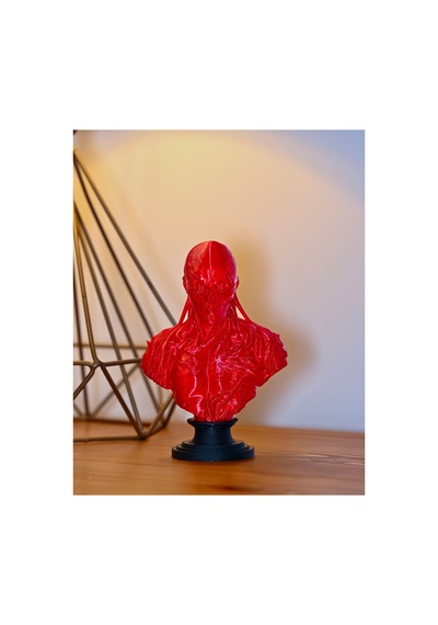 Led Işıklı Kan Kırmızı Vecna Büstü 19 Cm Stranger Things 3d Dekoratif Figür