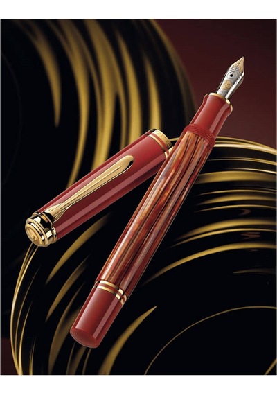 Pelikan Souveran M600 Dolma Kalem Tortoiseshell-Red F Uç 815840