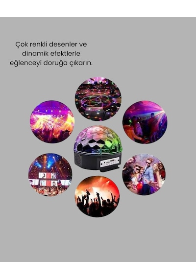 Rgb Led Disko Topu Projektör - Ev Partileri, Doğum Günleri Ve Eğlence İçin Işık Şovu