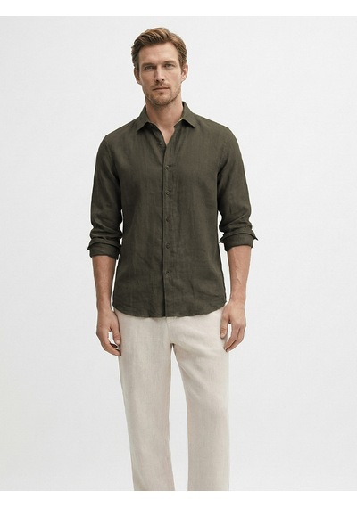 Xint Haki %100 Keten Regular Fit Gömlek 700987