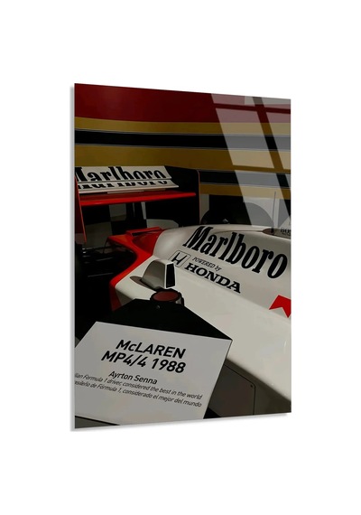 Mclaren Mp4/4 1988 Retro F1 Cam Tablo Formula 1 Duvar Dekoru 70