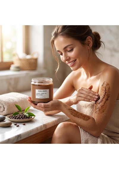 Maruderm Kahve Ve Yeşil Çay Özlü Vücut Peelingi Bha & Jojoba Yağı İle Arındırıcı, Söğüt Kabuğu Özütlü Peeling, 250 Ml