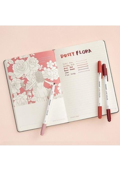 Monami Live Color Dusty Flora 6'lı Fosforlu Kalem Seti Çok Renkli