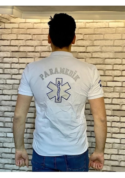 Paramedik Yazılı Beyaz Tişört Beyaz