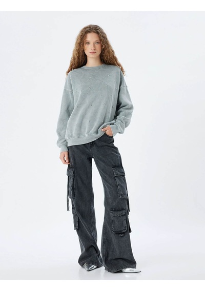 Koton Kadın Sweatshirt Gri 5wal10125ık 25ky59001743 Y5906