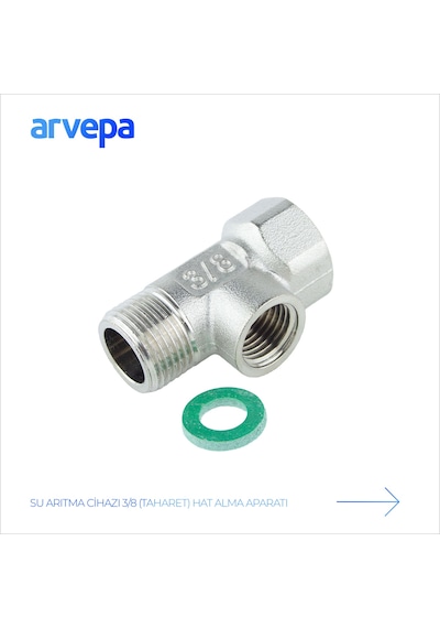 Arvepa Su Arıtma Cihazı 3/8 (Taharet) Hat Alma Aparatı - Ekstra Dayanıklı (Metal T Parçası)
