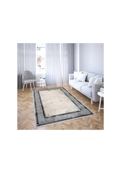 Vicenza Makinede Yıkanabilir Kaymaz Taban Dekoratif Modern Mutfak Yolluk Koridor Ve Salon Halısı Bej