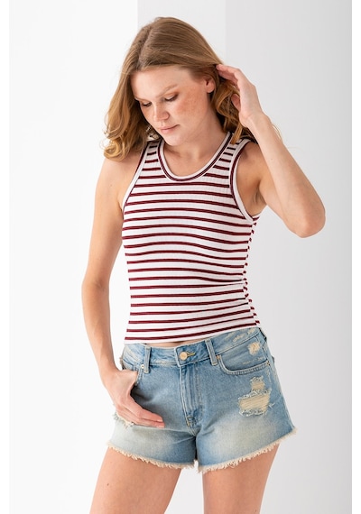 Giysa Kadın Bisiklet Yaka Çizgili Basic Body Bordo - 25510 Bordo Giysa Kadın Bisiklet Yaka Çizgili Basic Body Bordo - 25510 Bordo