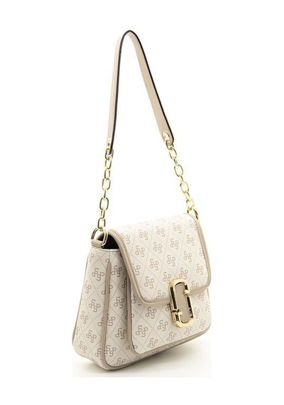 Silver Polo Sp1147 Kadın Omuz Çantası Monogram Bej-kum