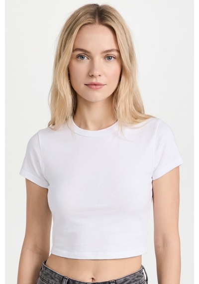 Mistirik Pomonte Model Body Pamuklu Esnek Kumaşlı Kısa Kollu Basic Comfort Crop Beyaz Renk