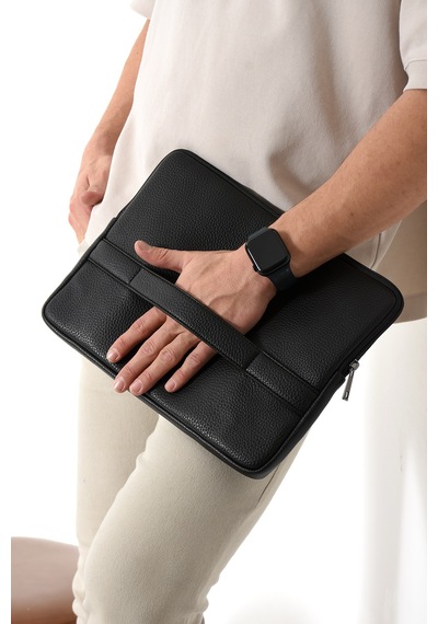 Westpolo Vegan Deri Unisex Laptop, Evrak Çantası - 6077 Siyah