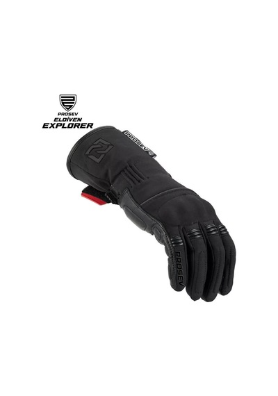 Prosev Explorer Kışlık Uzun Motosiklet Eldiveni Siyah