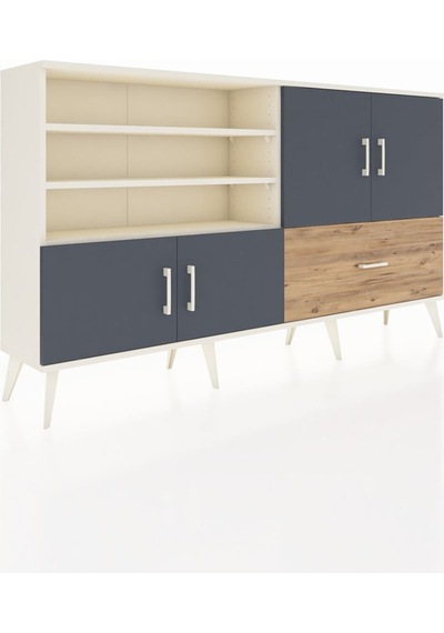 Arges Konsol 5 Raflı Tek Çekmeceli 4 Kapaklı 176x30x99 Aytaşı-ant Aytaşı-antrasit/çam Arges Konsol 5 Raflı Tek Çekmeceli 4 Kapaklı 176x30x99 Aytaşı-ant Aytaşı-antrasit/çam