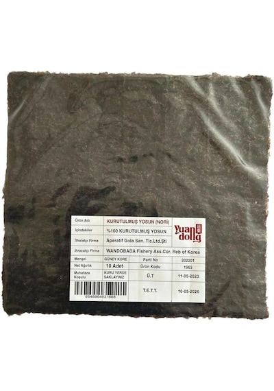 Yuandong 10 Yaprak Yosun, Sushi Nori, Kimbab, Suşi Yosunu, Uzakdoğu Mutfağı, Yaki Nori