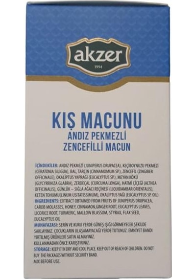 Akzer Kış Macunu Andız Pekmezli Zencefilli Ballı Karışım 300 G