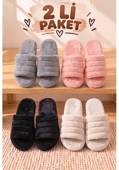 Stwenn 2'li Karma Erkek Kadın Avantajlı Paket Peluş Ev Terliği Kapalı Burun Arkası Açık Sıcak Rahat Panduf 2 Li Kanada Stwenn 2'li Karma Erkek Kadın Avantajlı Paket Peluş Ev Terliği Kapalı Burun Arkası Açık Sıcak Rahat Panduf 2 Li Kanada
