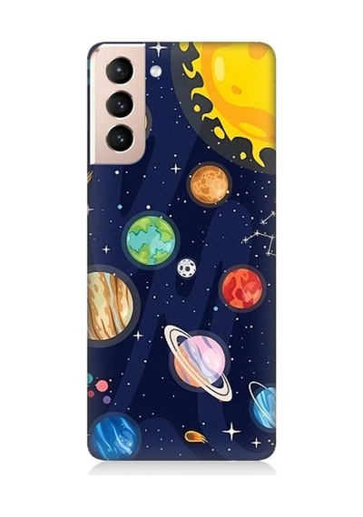 Samsung Galaxy S21 Plus Uyumlu Gezegenler Ve Yıldız Haritası Desenli Silikon Kılıf