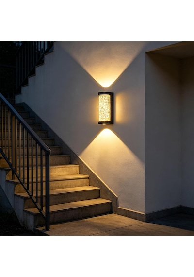 Dış Mekan Led Duvar Lambası Ip65 Su Geçirmez Alüminyum Duvar Aydınlatması Modern Yukarı Ve Aşağı Duvar Aydınlatması Teras Bahçe Koridor Merdiven İçin Kapalı/dış Mekan Duvar Lambası Kare, Sıcak