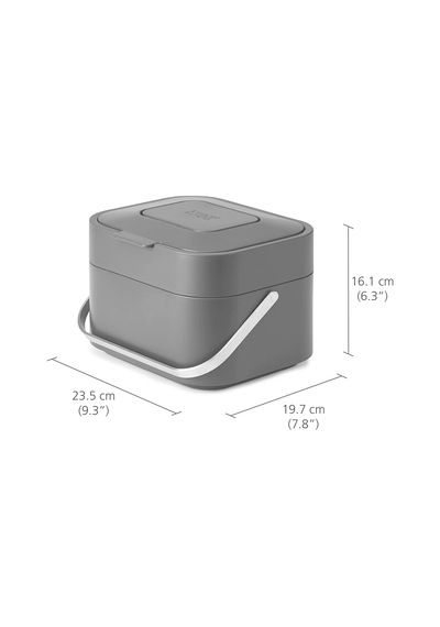 Joseph Joseph 30015 Stack 4 Organik Atık Kabı, Plastik, 23,5 X 19,7 X 16,1 Cm, Grafit, 23.5x19. Diğer