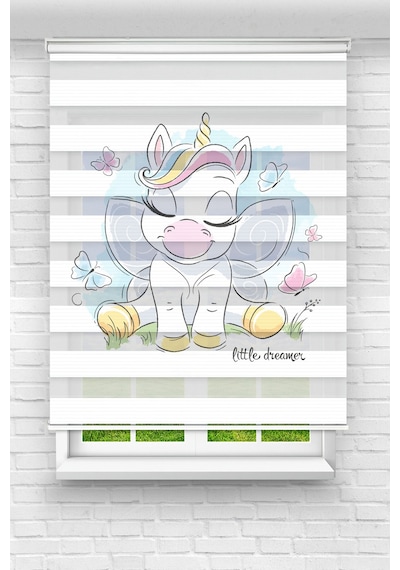 Perdecizade Enxboy Pony Dijital Baskılı Zebra Perde-cocuk Odası-stor Perde Pz-2597 Renkli