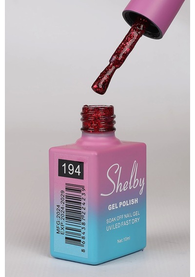 Shelby 10 Ml. A194 Işıltılı Kırmızı Kalıcı Oje