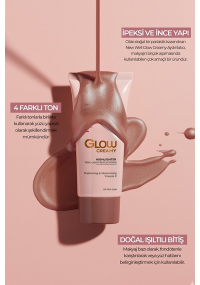 Glow Creamy Highlighter Doğal Işıltılı Krem Aydınlatıcı 30 Ml Carnelian 03 001