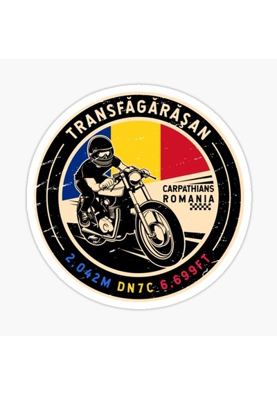 Transfagarasan Romanya Motosiklet Etiket Sticker 19cm