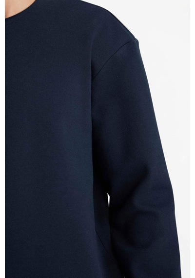 Defacto Boxy Fit Pike Sweatshirt E1519ax26spnv64 Lacivert-nv64