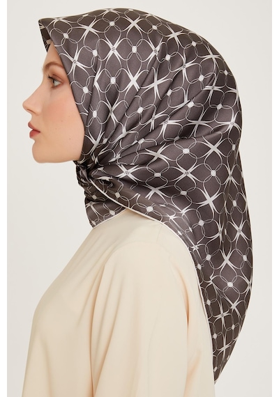 Armine İpek Eşarp 2025 Kış - 9207-85 Twill - Füme
