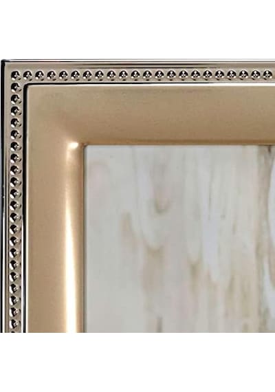 Malden Uluslararası Tasarımlar Klasik Altın Metal Gümüş Boncuklu 2 Tonlu Resim Çerçevesi, 8x10, Altın