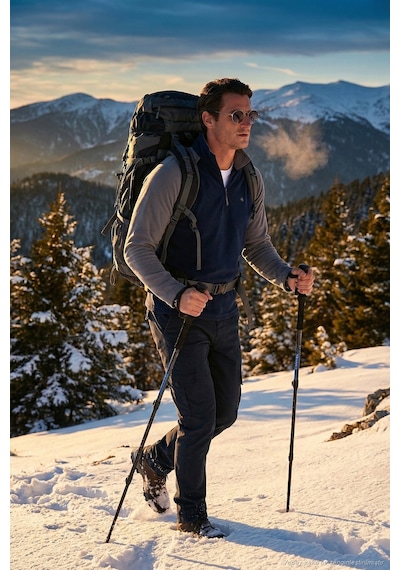 Buratti Slim Fit Yarım Fermuarlı Kışlık Şardonlu Erkek Polar 5906055 Lacivert