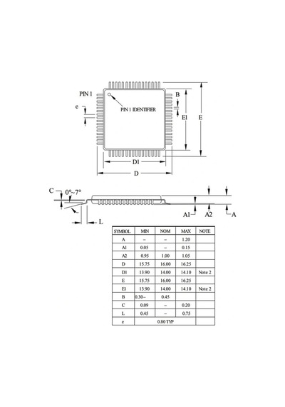 Atmega128a-au Smd 8-bit 16mhz Tqfp-64