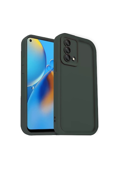 Newface Oppo A74 4g Kılıf Viera Silikon - Koyu Yeşil Resimdeki