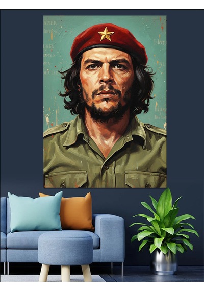 Che Guevara Ünlü İllüstrasyon Dekoratif Kanvas - Mdf Ahşap Tablo