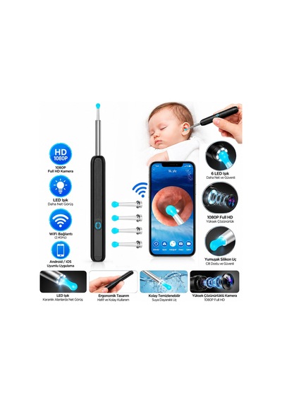 Ne3 Hd Kulak Temizleyici Aparatlı Kamera Wi-fi Type-c Şarjlı Android Ve İos Uyumlu