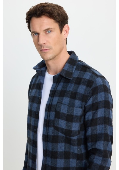 Tudors Erkek Slim Fit Dar Kesim Uzun Kollu Cepli Kareli Dama Desenli Kışlık Oduncu Gömlek-41700 Çok Renkli Tudors Erkek Slim Fit Dar Kesim Uzun Kollu Cepli Kareli Dama Desenli Kışlık Oduncu Gömlek-41700 Çok Renkli