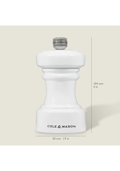 Cole & Mason H233063 Hoxton Parlak Beyaz Tuz Değirmeni 104mm Çok Renkli