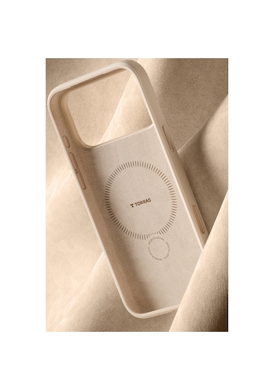 Torras Apple iPhone 17 Pro / 18 Pro Uyumlu O Stand Spin Silicone Serisi Magsafe Kılıf Krem