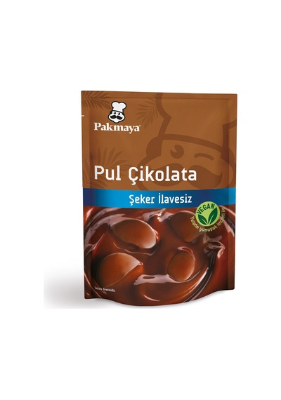 Pakmaya Şeker İlavesiz Vegan Pul Çikolata 70 G - 8 Adet Tarı